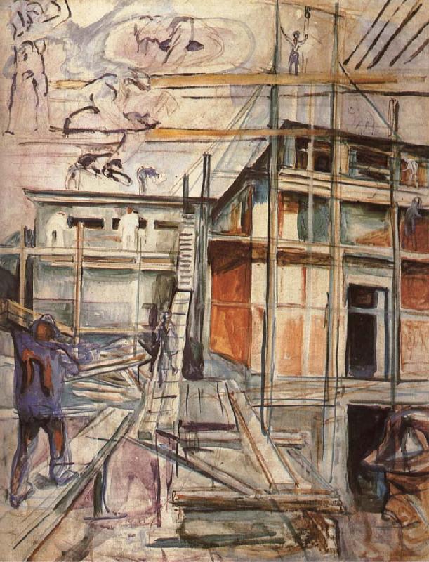 Edvard Munch Workroom building in winter china oil painting image